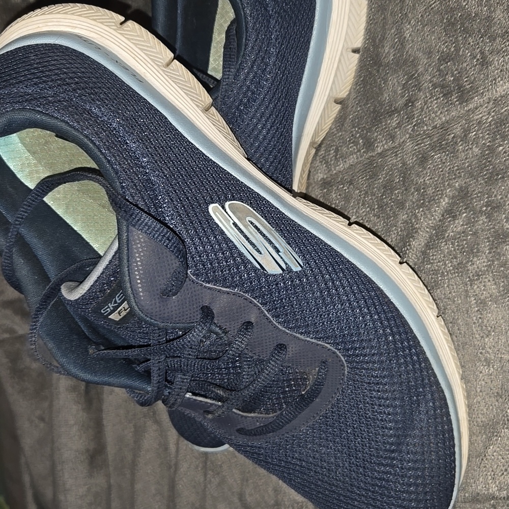 Skechers Flex Lite Navy In Size 9 - Picture 4 of 8